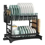Dish Drainer 2 Tier Large Dish Drying Rack With 2 Drainboard
