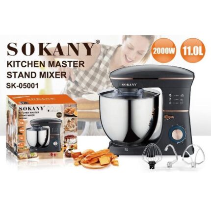 Sokany Stand Mixer with 6 Speeds 11L Capacity and Pulse Function
