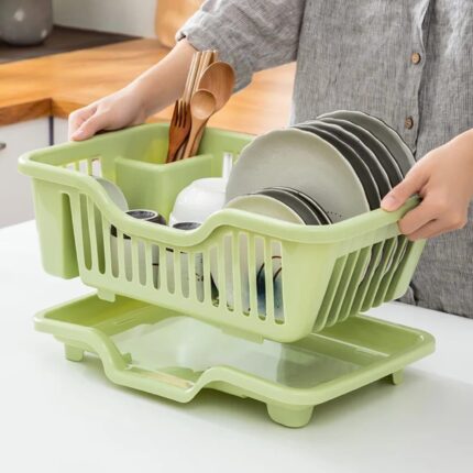 Plastic Dish Drying Rack - Drainer Rack With Tray